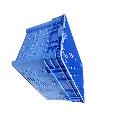PE Nestable 23.6X15.7 'প্লাস্টিকের টার্নওভার ক্রেট Ergonomic হ্যান্ডলগুলি পোর্টের জন্য
