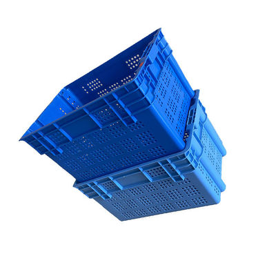 বাজারের জন্য 2Kg নীল HDPE স্ট্যাকযোগ্য সামুদ্রিক খাবার ক্রেট 600x400 ভারী শুল্ক