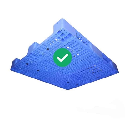 স্ট্যাকযোগ্য HDPE পুনঃব্যবহারযোগ্য প্লাস্টিক প্যালেট 5T লোড ব্লু ফুড গ্রেড সিঙ্গেল ফেসড