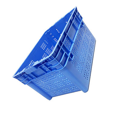PE Nestable 23.6X15.7 'প্লাস্টিকের টার্নওভার ক্রেট Ergonomic হ্যান্ডলগুলি পোর্টের জন্য