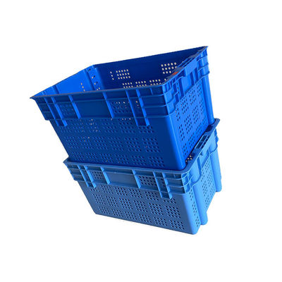 বাজারের জন্য 2Kg নীল HDPE স্ট্যাকযোগ্য সামুদ্রিক খাবার ক্রেট 600x400 ভারী শুল্ক