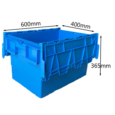 600x400x365mm প্লাস্টিক মুভিং বক্স গুদাম লোড 50Kg HDPE প্লাস্টিকের ক্রেট