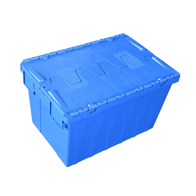 লক করা যায় এমন স্ট্যাকেবল মুভিং বক্স 770 পাউন্ড HDPE প্লাস্টিক স্টোরেজ কন্টেইনার সরানোর জন্য