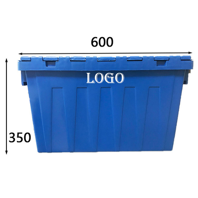 নেস্টেবল বড় প্লাস্টিকের শিপিং বক্স HDPE ব্লু লোড 50Kg পুনঃব্যবহারযোগ্য চলন্ত বিন
